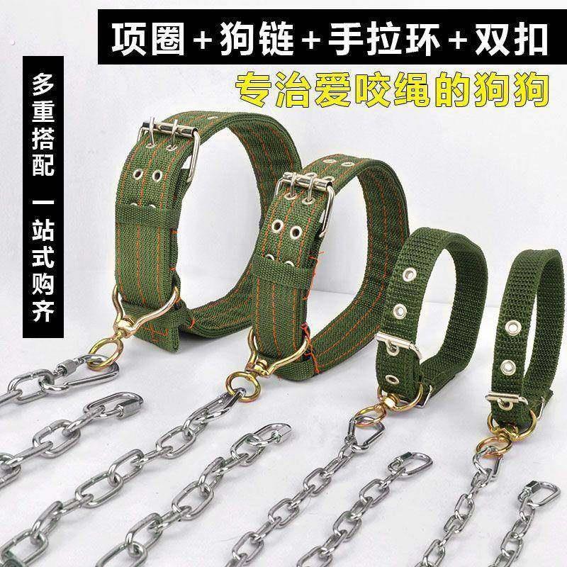 狗炼子狗项圈中大小型犬宠物用品拴狗的铁炼拴狗绳脖套狗狗牵引绳