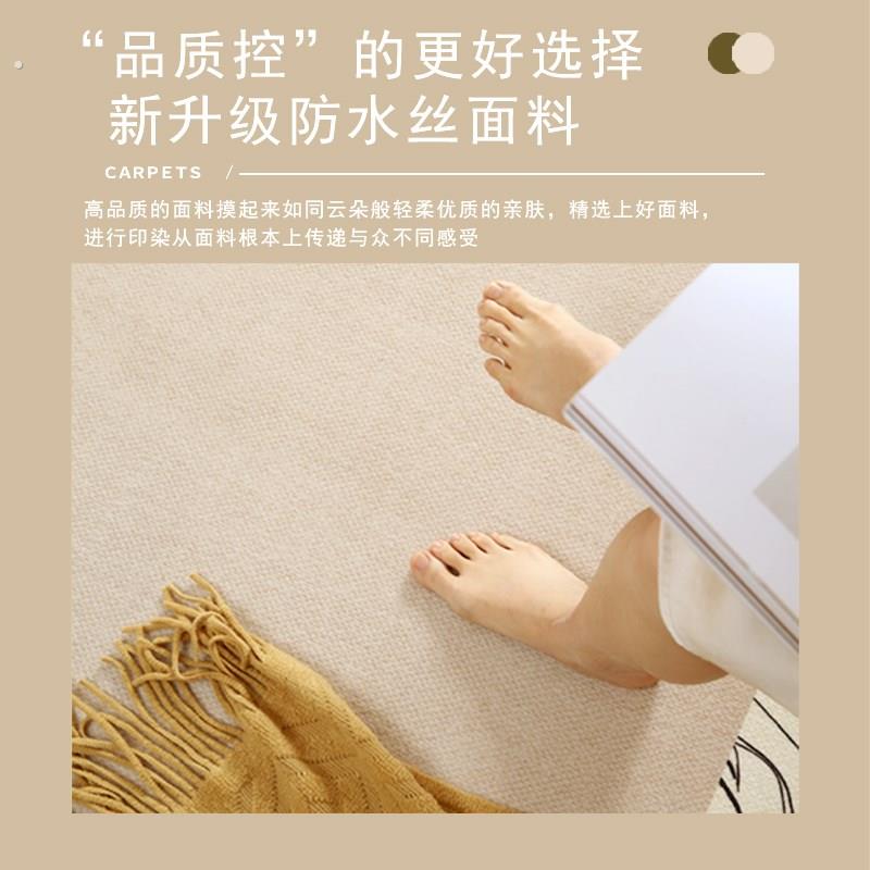 绿色复古圆形地毯客厅卧室新款中古防滑防水防污免洗可擦高级地垫