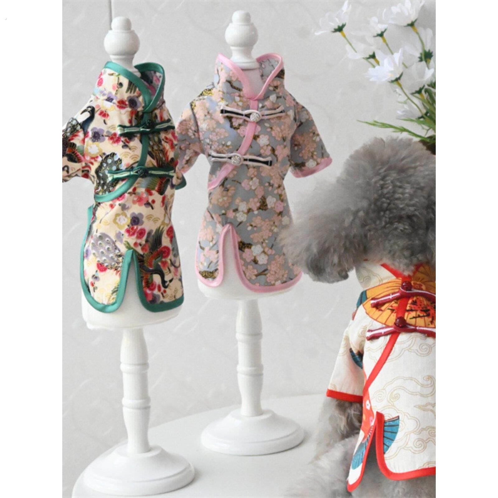 2025狗夏装薄新年唐装猫宠物旗袍节日服装狗衣服春装