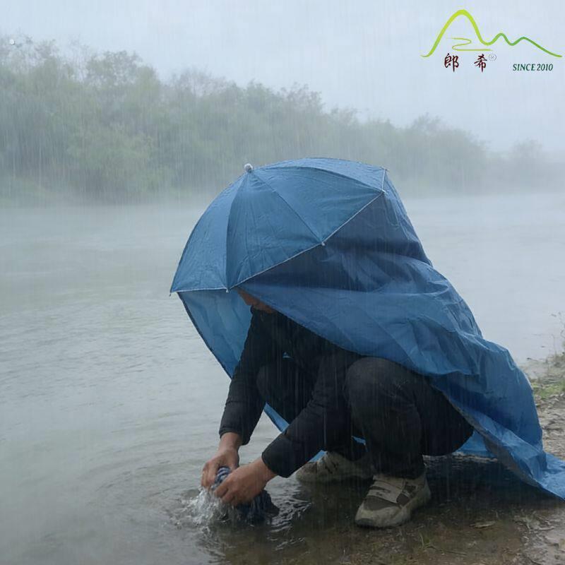 户外头戴伞加围布遮风挡雨遮阳农村下地河边洗衣防雨蓑衣挡雨篷