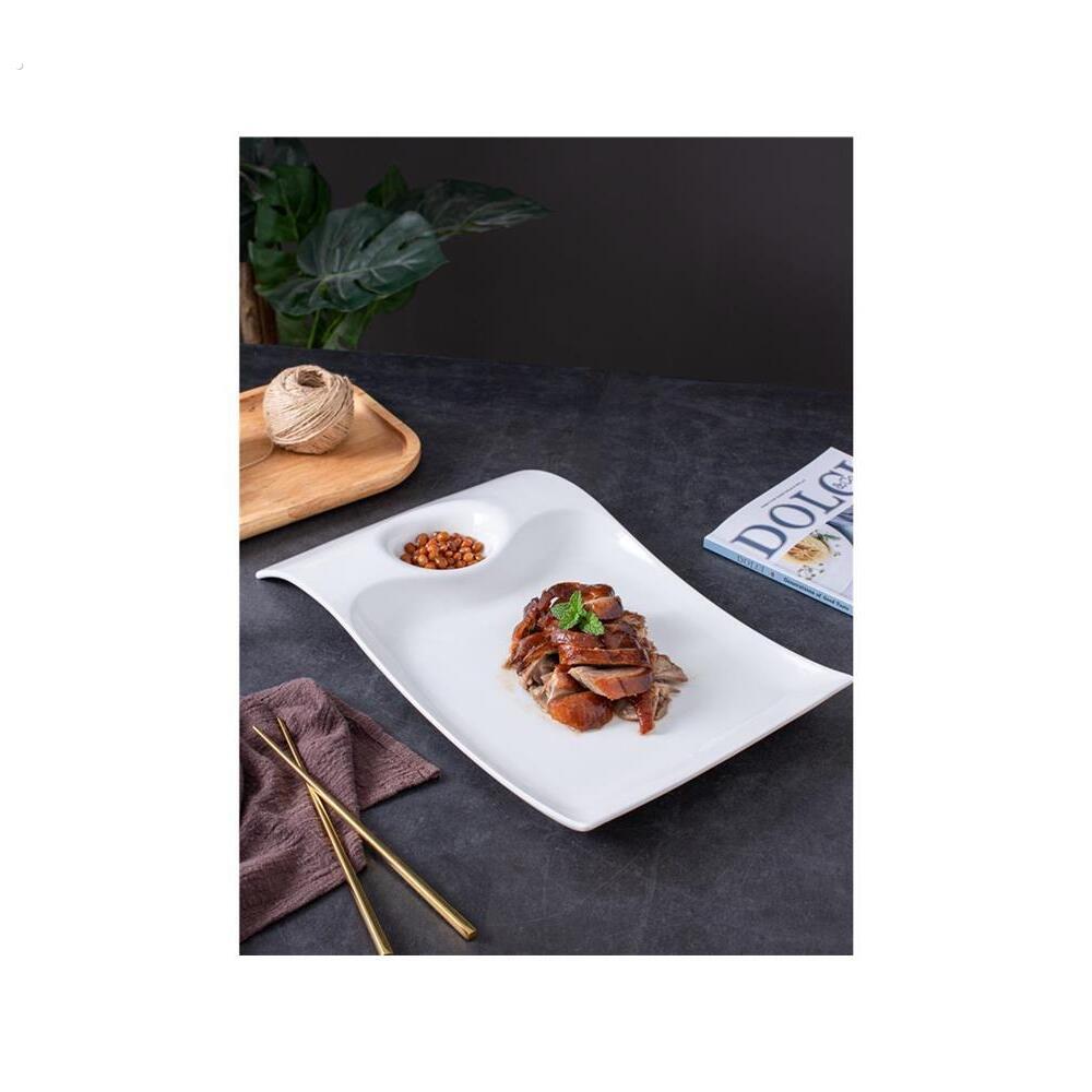 盛饺子的托盘吃虾盘烤鸭专用盘高档酒店餐具中式菜盘不规则创意饺