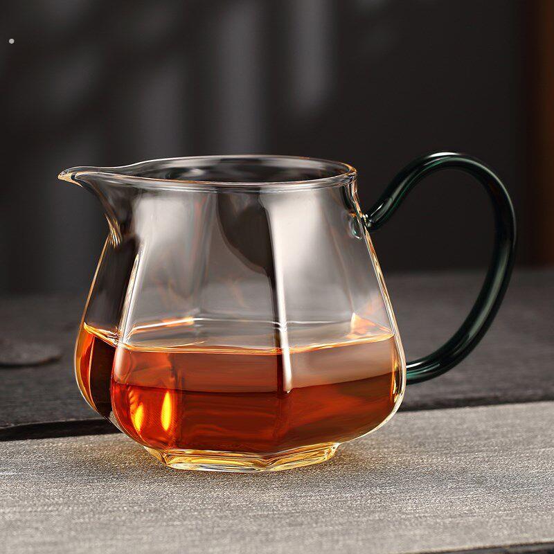 鑫凤祥六角玻璃公道杯功夫茶具加厚耐高温茶海分茶器高档公杯倒茶