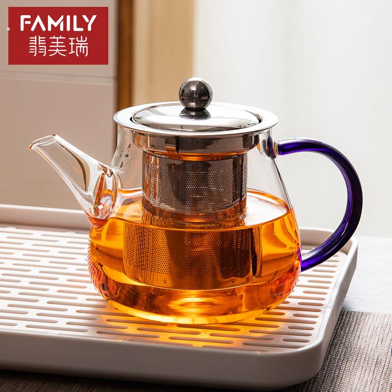 玻璃茶壶加厚耐高温煮茶壶长嘴带过滤家用茶水分离泡茶壶茶具套组