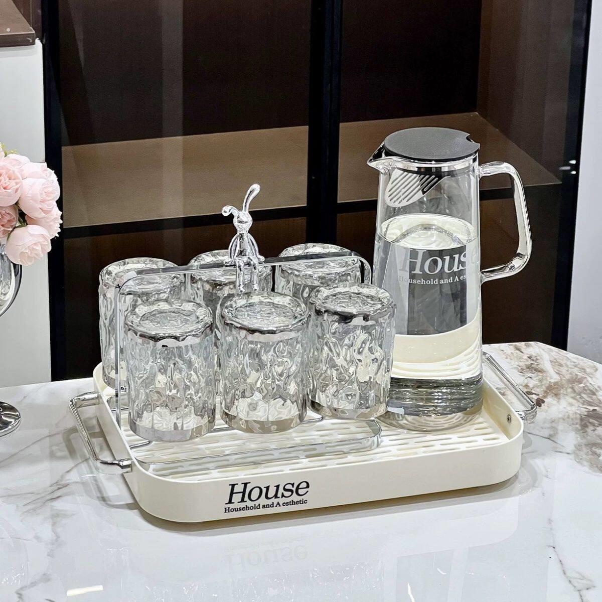 杯架水杯沥水架轻奢倒挂茶杯架套装带杯子架子收纳置物架托盘家用