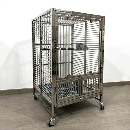 鸟笼子大号鹦鹉笼304不锈钢横丝玄凤虎皮专用豪华别墅易清洁防溅