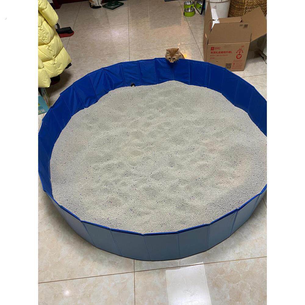 猫咪留守猫砂盆超大号防外溅防水开放式便携可折叠猫沙盆宠物厕所