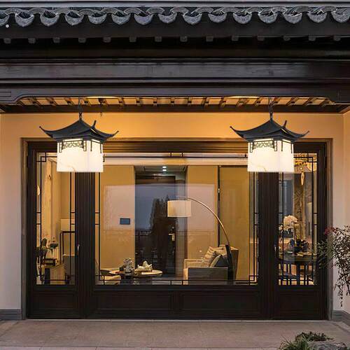 仿古吊灯防水中式庭院凉亭室外别墅复古灯笼屋檐户外吊灯大门宫灯