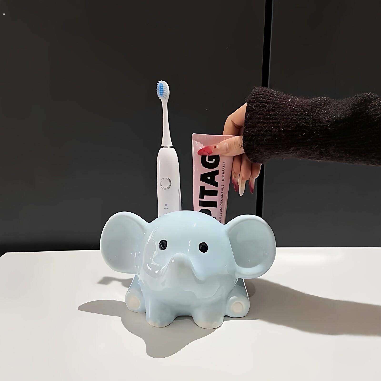 小蓝象电动牙刷架套装陶瓷卫生间高颜值桌面实用浴室收纳置物架子