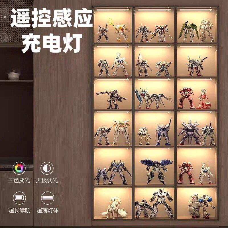 超薄感应灯条自粘遥控免插电充电酒柜展示柜餐边柜衣柜子感应灯带