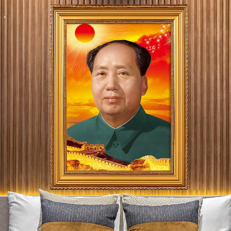 画挂件席像壁纸东伟人中堂画像泽车主卧室玄关办公室摆件画