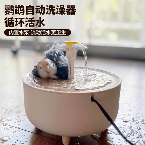 鹦鹉洗澡盆自动小鸟洗澡盆鹦鹉洗澡电动虎皮牡丹鸟用澡盆