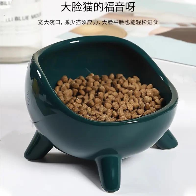 宠物碗不易打翻猫碗陶瓷碗大口径猫食盆护颈不湿嘴水碗狗饭盆法斗