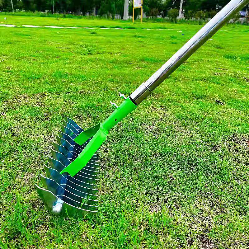园林草坪耙子全不锈钢枯草落叶耙梳理耙翻土草耙除草松土园艺工具