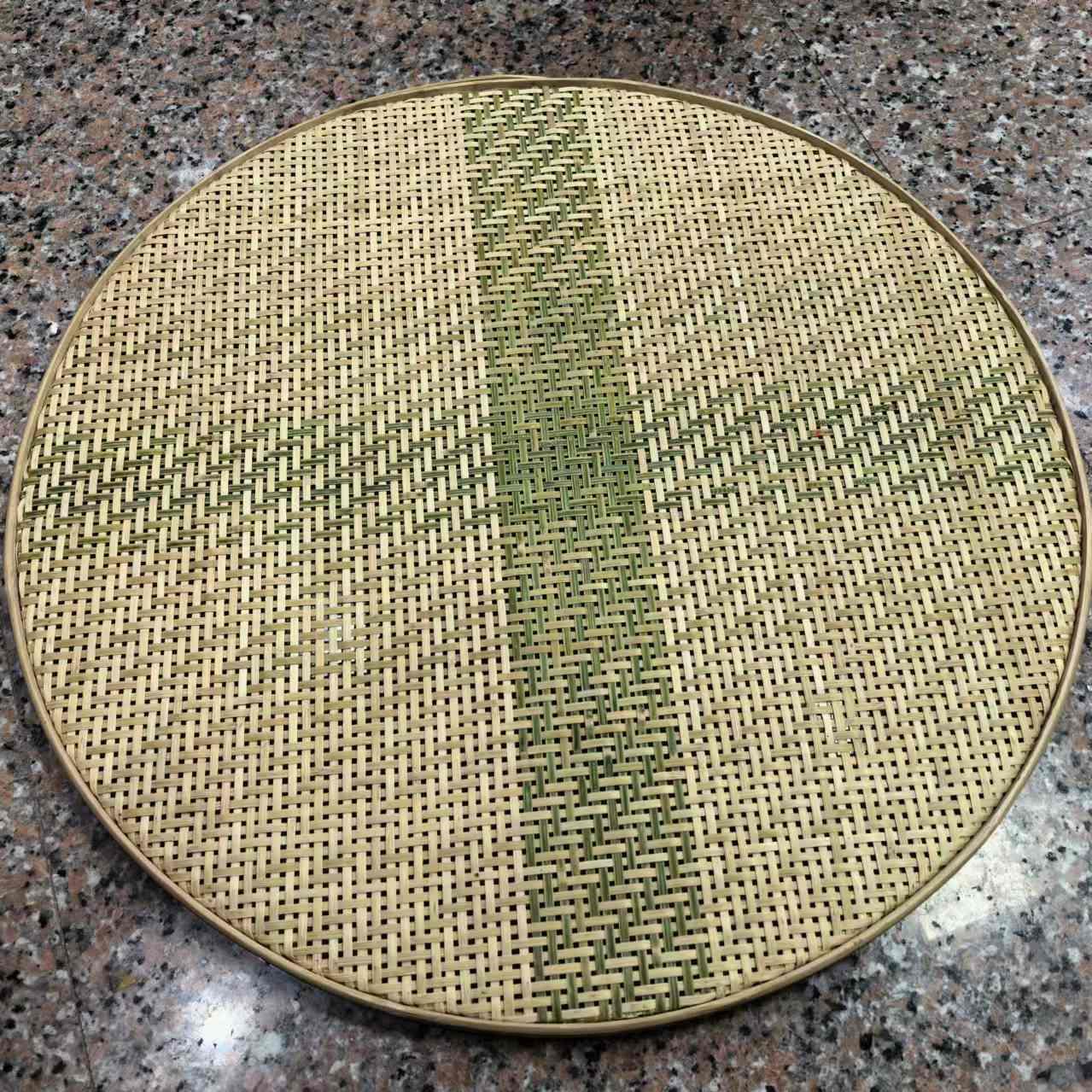 家用圆簸箕细孔竹簸箕米筛烘培笼内筛子 阳台晾晒摊晾咸菜 装饰品