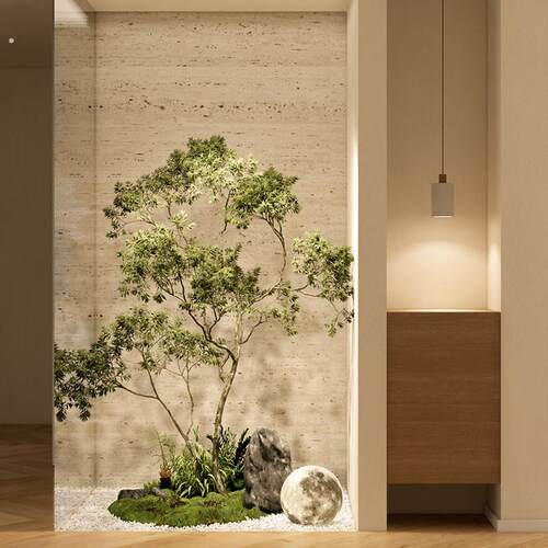 仿真绿植景观室内仿生植物造景假树室内别墅橱窗玄关仿真树装饰