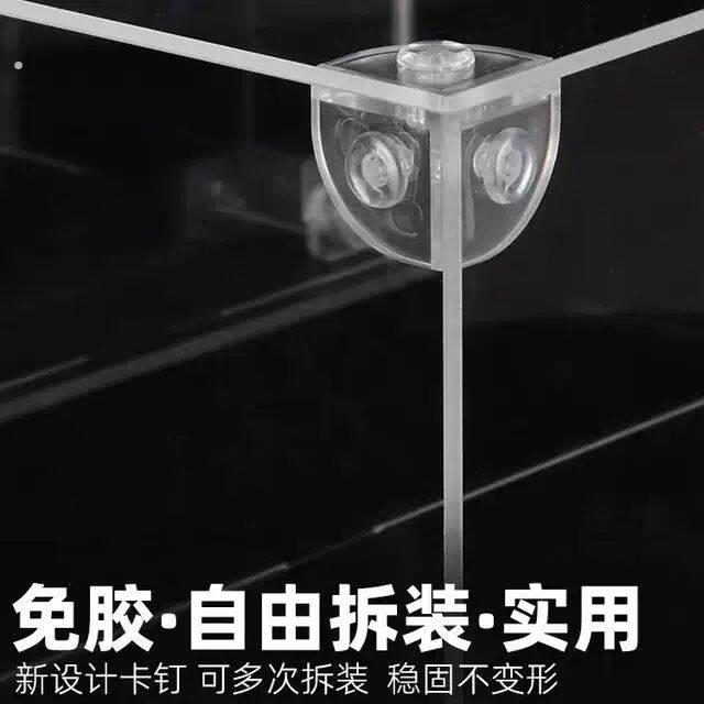 亚克力板固定卡扣亚克力三角码展示盒三面固定螺丝扣透明连接件小