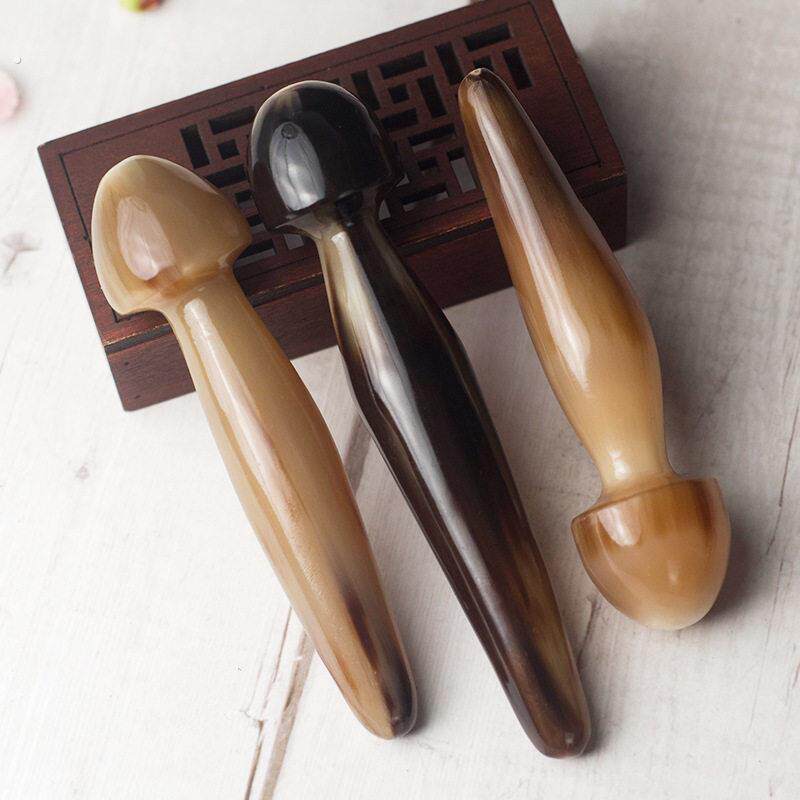 蘑菇造型牛角尖手部按摩把玩女士脸部点穴按摩提拉皮肤眼部拔筋棒