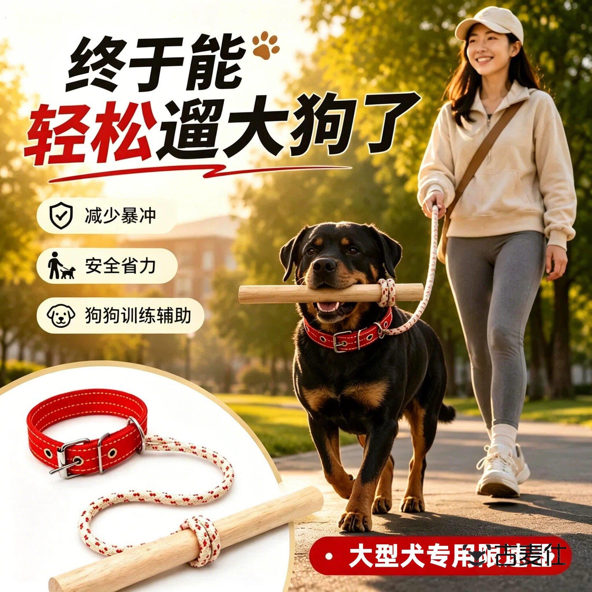 狗狗限速器户外专用遛狗绊狗棍防咬人防追车狗挂木棍狗脖子挂木棒