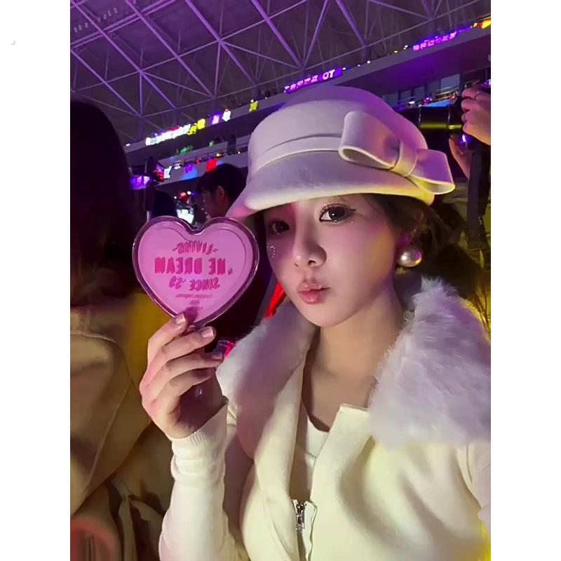 爱心小镜子女随身可携式化妆镜演唱会合影神器手持精致可爱拍照镜