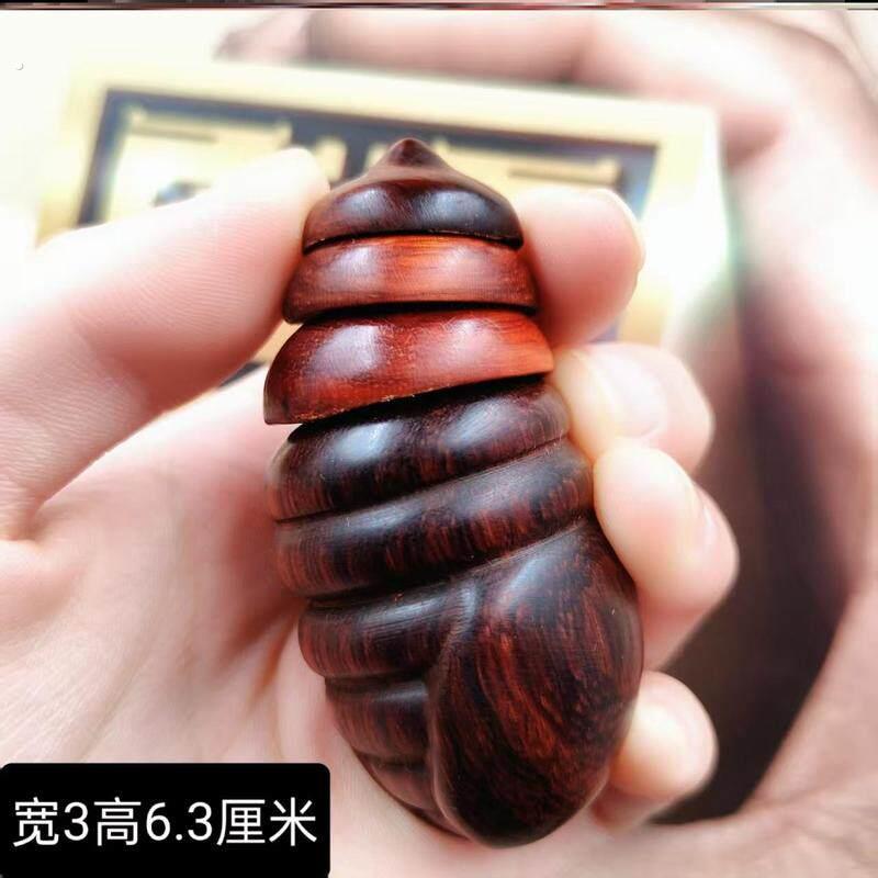 大红酸枝木雕手把件茧蛹蚕蛹实木东西南北虫可动旋转按摩无漆手把