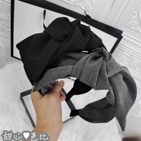 韩版法式小香风超大蝴蝶结发箍发饰打结发卡气质覆古宽边头饰女
