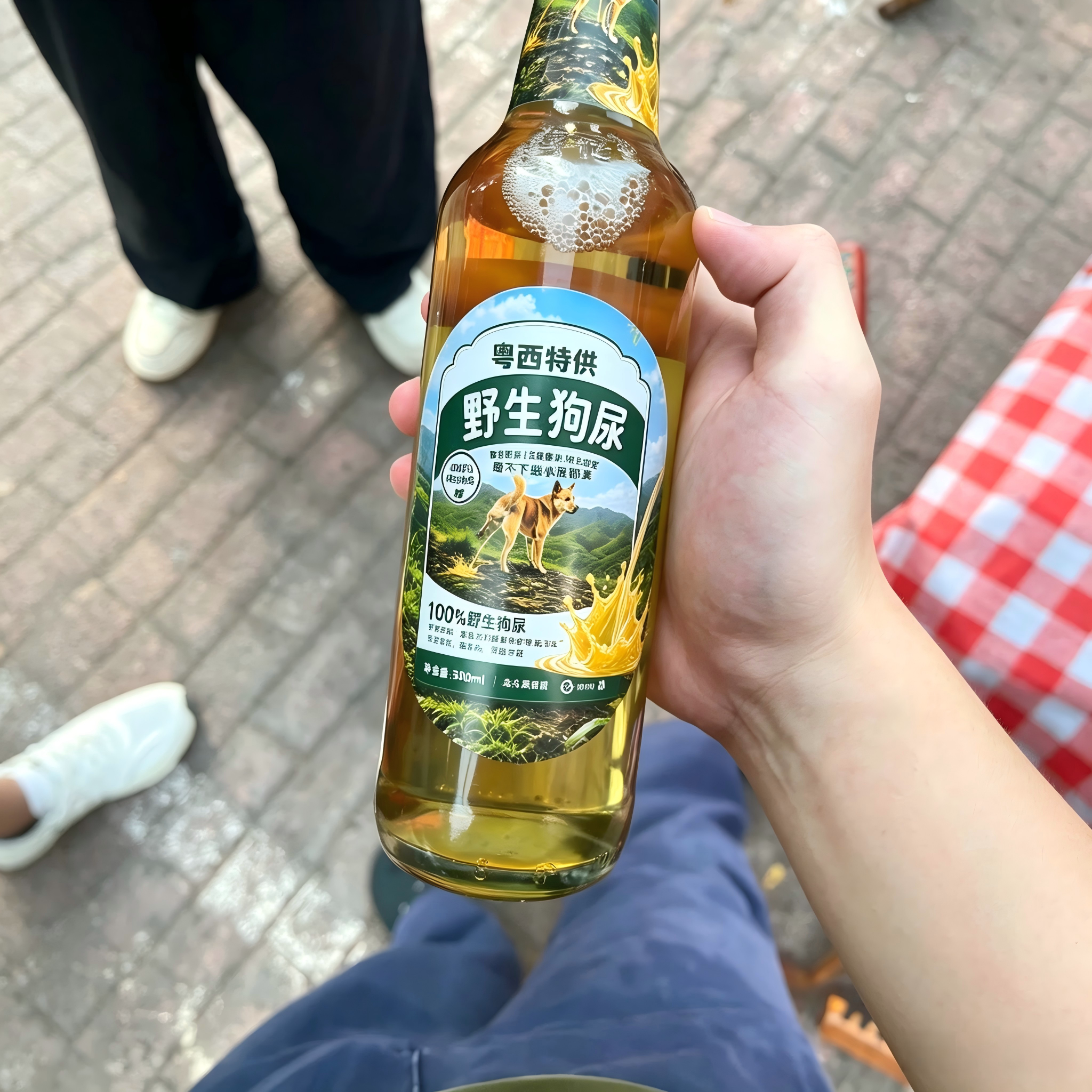 野生狗尿贴纸粤西特供啤酒标签不干胶DIY酒瓶子搞笑整蛊朋友道具