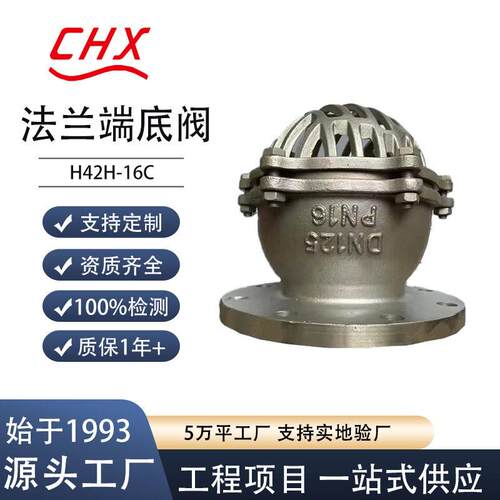 H42H法兰端底阀8英寸等级150LBASTMA51带过滤器的铸钢底阀