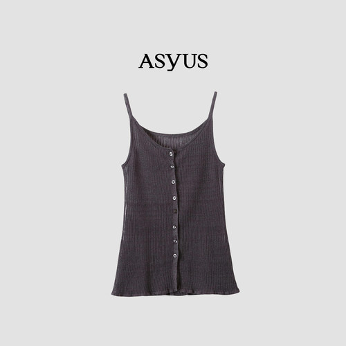 【新品】ASYUS 2026夏季简洁百搭舒适透气系带镂空针织吊带