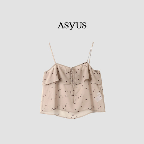 【新品】 ASYUS 2026夏季新款 女装波点印花抽绳吊带