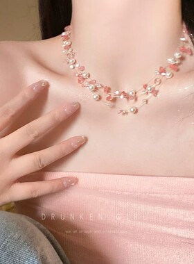 海星贝壳珍珠项链女度假叠戴
