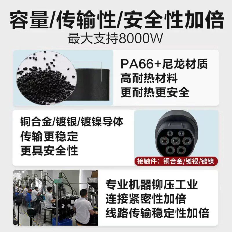 交流充电桩转换排插取电器带安全空开关支持房车电摩大炮充电插座