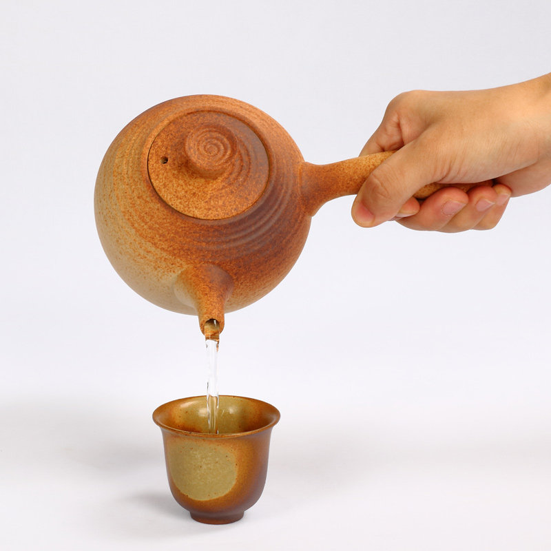 潮汕功夫茶陶瓷烧水壶小号侧把酒精炭炉炭炉专用煮茶壶陶壶