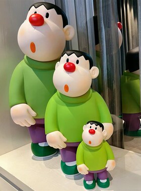胖虎客厅玄关电视柜桌面摆件手办车载中控装饰品男女友生日小礼物
