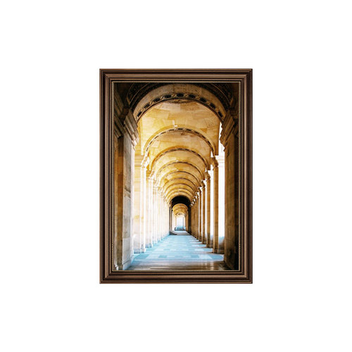 入户玄关装饰画美式建筑挂画走廊过道挂画竖版抽象肌理画定制壁画