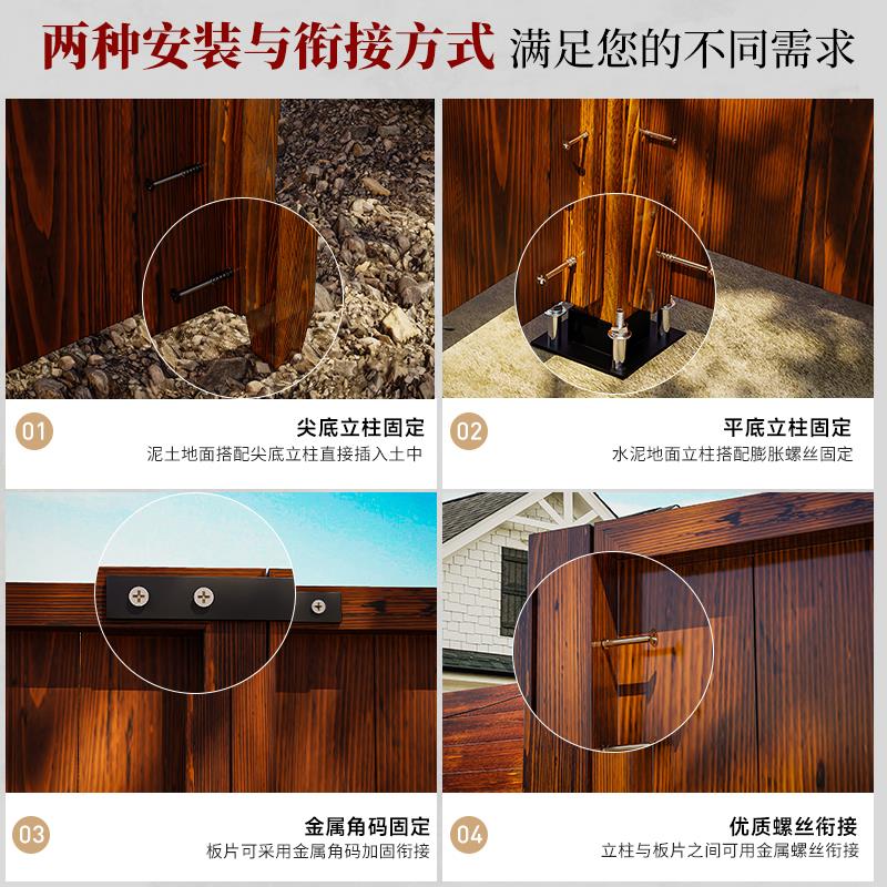 户外防腐木篱笆栅栏庭院子露台围墙护栏围栏室外花园别墅实木栏杆