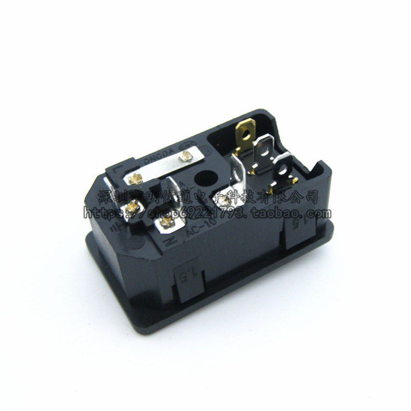 SS-8B-2开关带灯AC电源插座带保险管座5*20MM品字三芯10A/250V
