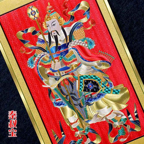 门神贴大门单门秦叔宝尉迟恭贴画金箔防水2023年秦琼敬德门神门贴