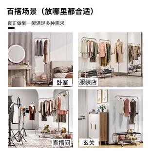服装店展示落地式橱窗挂衣架可移动双层女装店衣服专用陈列架货架