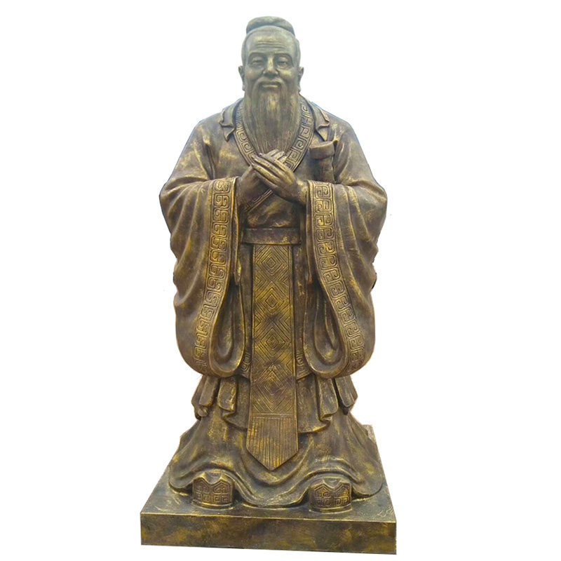 定制孔子雕塑玻璃钢订做老子浮雕像人物肖像铸铜校园文化大型摆件