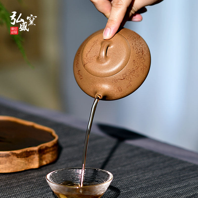 新品宜兴原矿紫砂老段泥纯全手工名家万旭霞老师泡茶功夫茶壶茶具