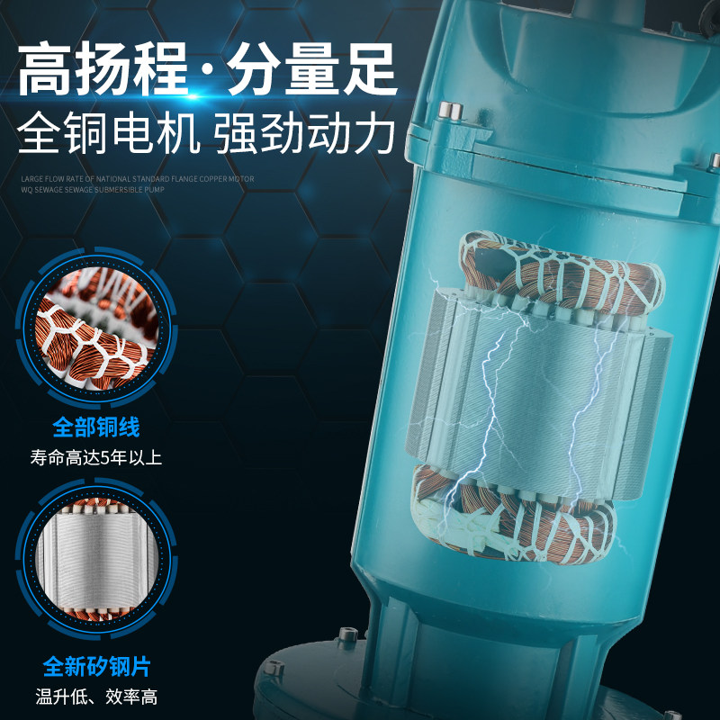 潜水泵家用220V抽水机高扬程泥浆抽水泵小型排污泵农用灌溉清水泵