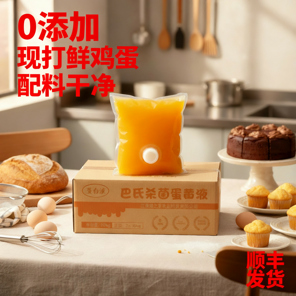 【顺丰包邮】巴氏杀菌蛋黄液蛋白液全蛋液现打新鲜鸡蛋1公斤