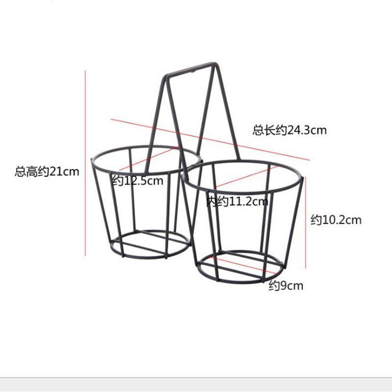 欧式现代c壁挂式铁艺花篮墙壁装饰吊篮花架金属悬挂花架双通花架
