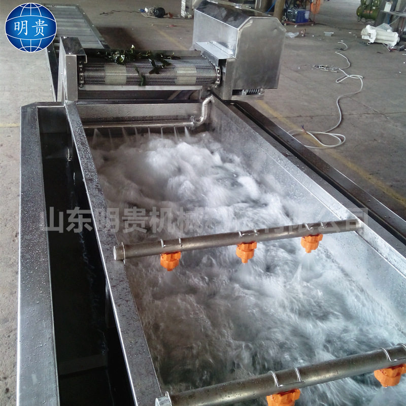 油麦菜浸泡清洗机 土豆片漂洗流水线 鼓泡喷淋洗菜机器