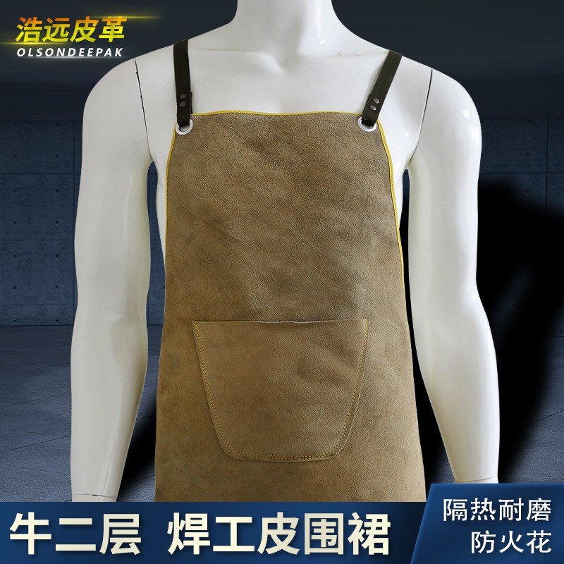加厚皮围裙g二层皮厚度可供皮围裙 焊工劳保围裙