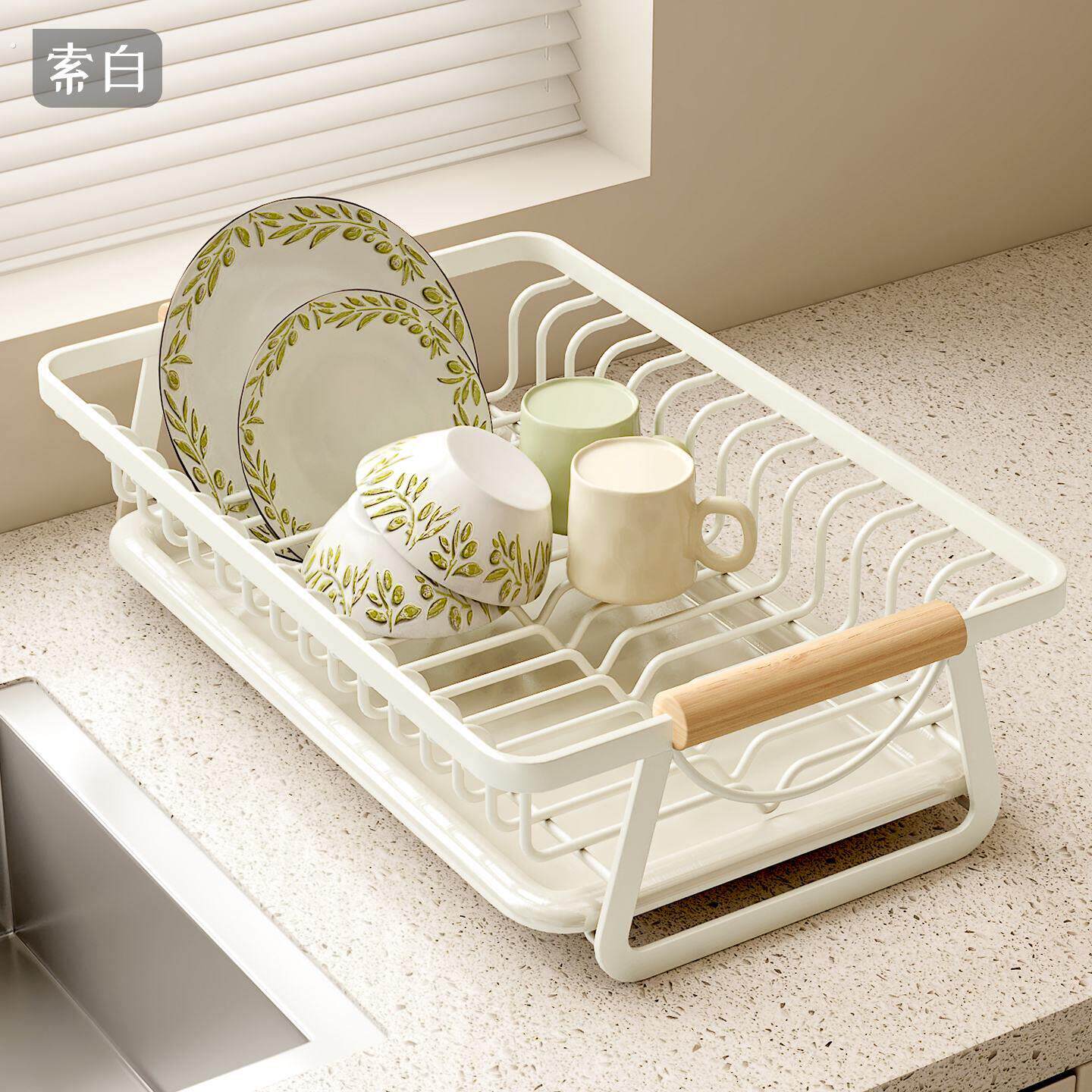 碗碟沥水架碗盘收纳层架厨房碗筷餐具收纳盒家用小型盘子滤水篮碗