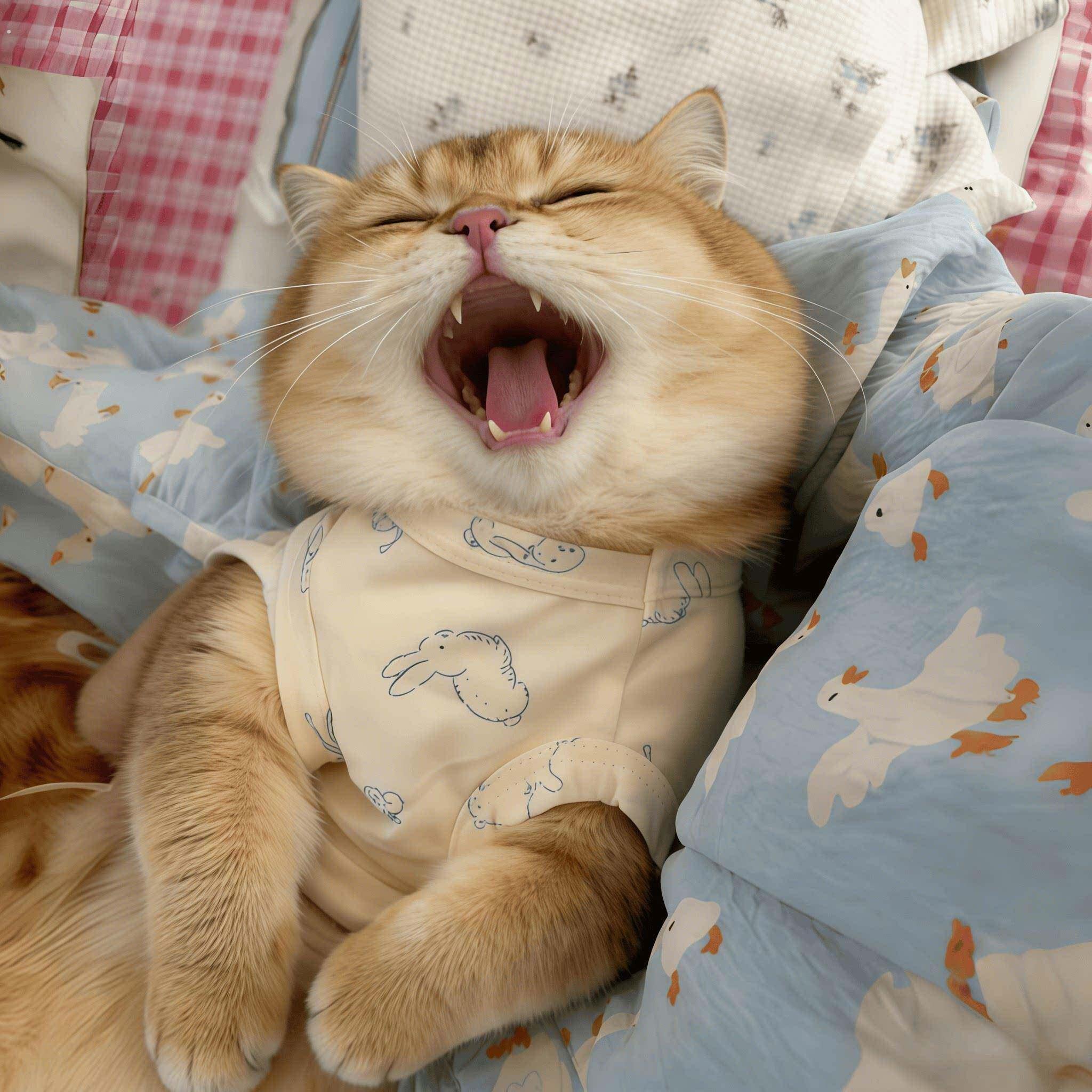 猫咪衣服春季防掉毛可爱背心中小新犬秋衣狗狗家居服柔软睡衣秋衣
