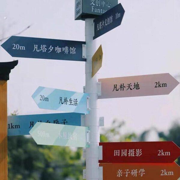 网红风立牌导向牌创意立式公园指路牌指引牌景区指示牌广告牌路引