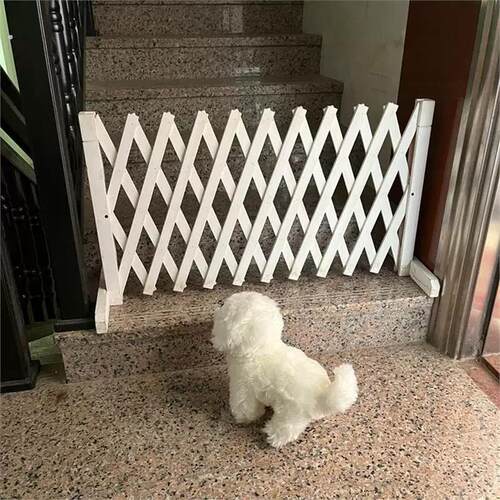 宠物围栏狗笼隔断拦狗栅栏阳台隔离门可伸缩栅栏门挡狗挡猫兔护栏