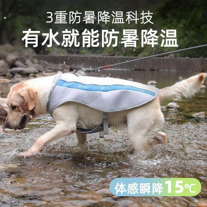 狗狗马甲冰丝注水防暑大狗清凉衣透气降温背心夏季宠物衣服轻薄